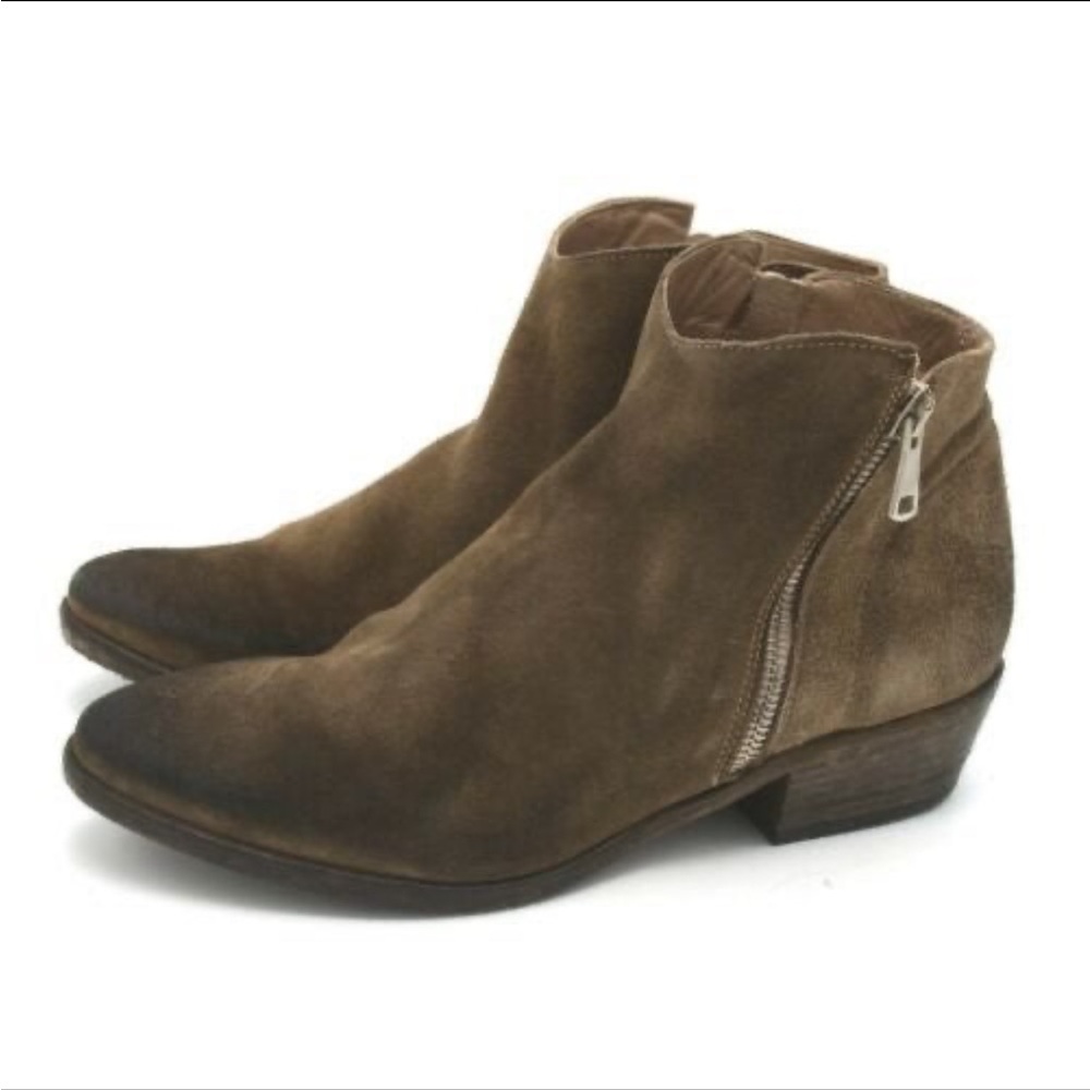 Vince Camuto Taupe Suede Roxana Ankle Booties